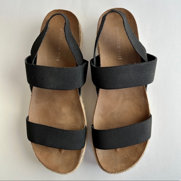 MADDEN GIRL Cybell Flexible Strap Platform Sandals BLACK 10 - Picture 2 of 9